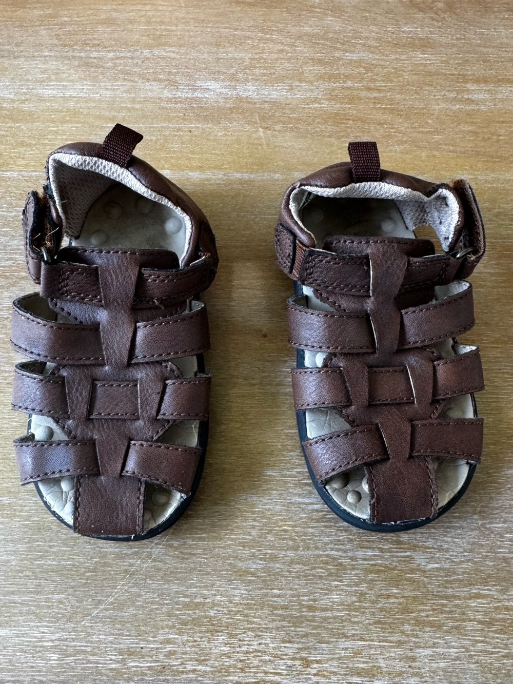 Baby Boy - Size 5.5 - Brown Leather Fisherman Sandals